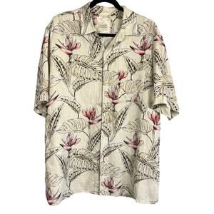 Tasso Elba Island Silk & Linen Blend Men’s Button Down Size L